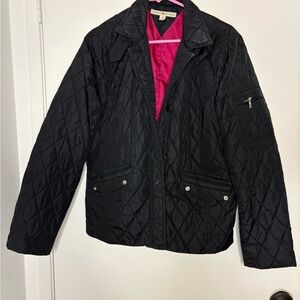 Tommy Hilfiger Black Quilted Jacket with Pink Interior